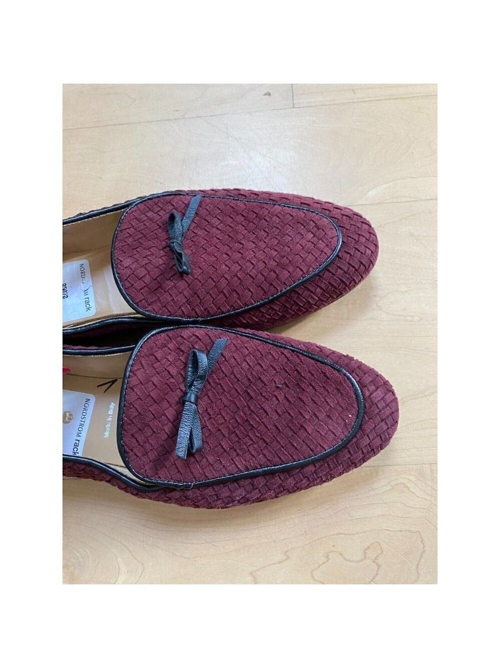 Ron White Women Burgundy basket weave Cashmere Suede Loafer - Picture 7 of 8